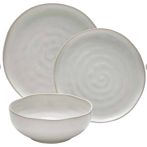 Casero Swirl Dinner Set Linen 12 Piece